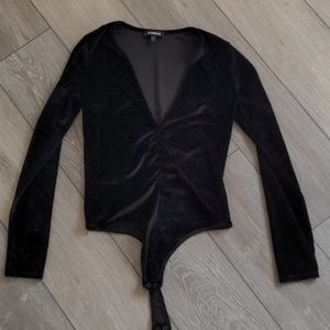 Velvet black body suit
